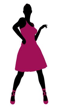 Female ballerina illustration silhouette on a white background