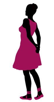 Female ballerina illustration silhouette on a white background