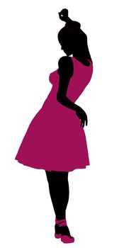 Female ballerina illustration silhouette on a white background