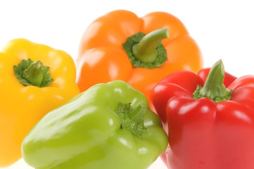 Vegetables, Bulgarian Pepper, Green, Yellow, Orange, Red, Summer, Harvest, Freshness