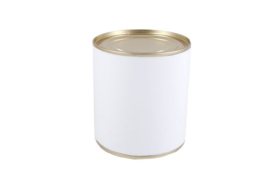 white food tin isolated on a white background