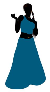 Female belly dancer illustration silhouette on a white background