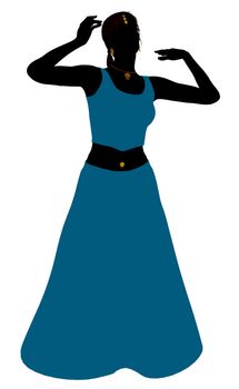 Female belly dancer illustration silhouette on a white background