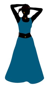 Female belly dancer illustration silhouette on a white background