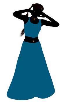 Female belly dancer illustration silhouette on a white background