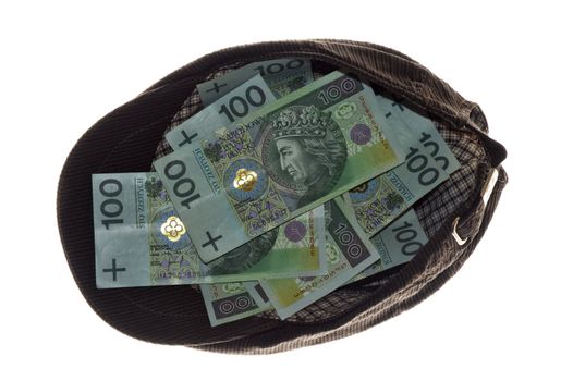 Polish money in cap