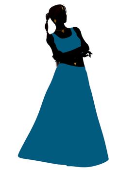 Female belly dancer illustration silhouette on a white background
