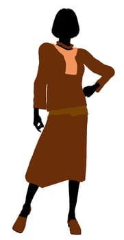 Conservative female illustration silhouette on a white background