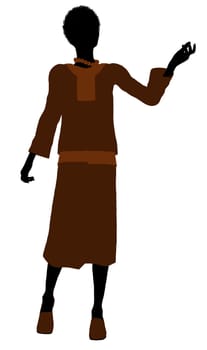 Conservative african american female illustration silhouette on a white background