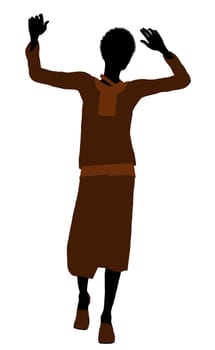 Conservative african american female illustration silhouette on a white background
