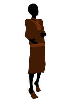 Conservative african american female illustration silhouette on a white background