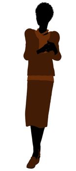 Conservative african american female illustration silhouette on a white background
