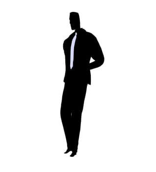 Male business silhouette illustration on a white background