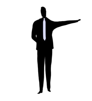 Male business silhouette illustration on a white background
