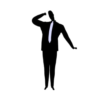 Male business silhouette illustration on a white background