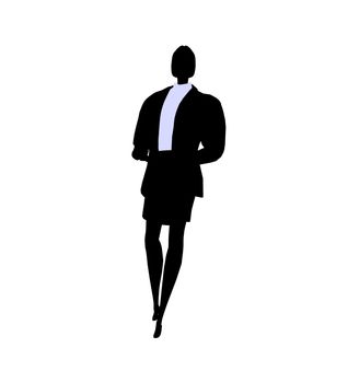 Female business executive silhouette on a white background