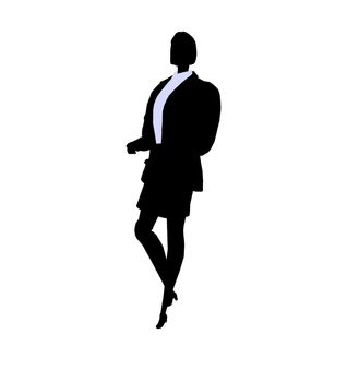 Female business executive silhouette on a white background