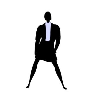 Female business executive silhouette on a white background