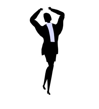 Female business executive silhouette on a white background