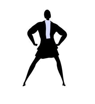 Female business executive silhouette on a white background