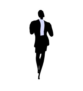 Female business executive silhouette on a white background