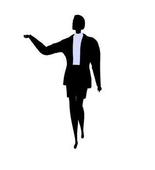 Female business executive silhouette on a white background