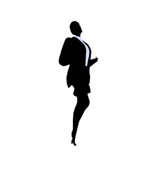Female business executive silhouette on a white background