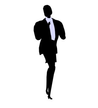 Female business executive silhouette on a white background