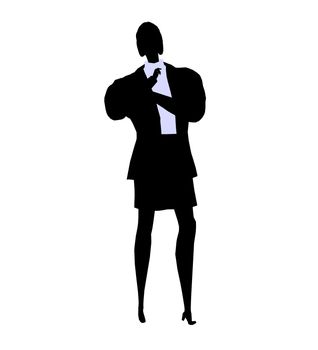Female business executive silhouette on a white background