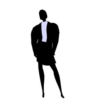 Female business executive silhouette on a white background