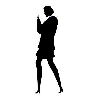 Female business executive silhouette on a white background