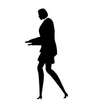 Female business executive silhouette on a white background