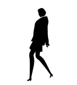Female business executive silhouette on a white background