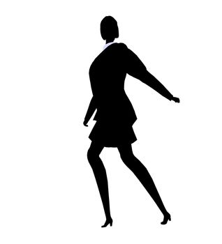 Female business executive silhouette on a white background
