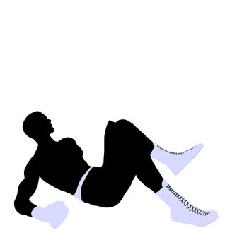 Male boxing art illustration silhouette on a white background