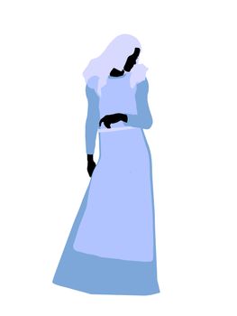 A female bilbical illustration silhouette on a white background