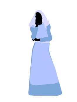 A female bilbical illustration silhouette on a white background