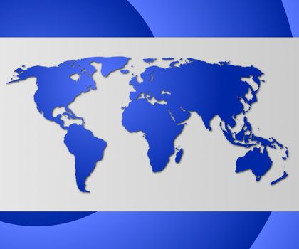 world map or globe business card with copyspace