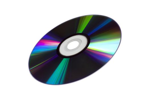 Colourful CD/DVD disk isolated on white.