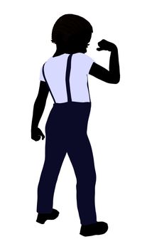 African American boy silhouette on a white background