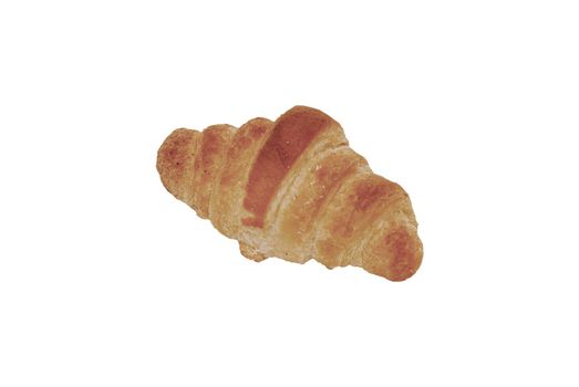 overbaked plain croissant isolated over white background