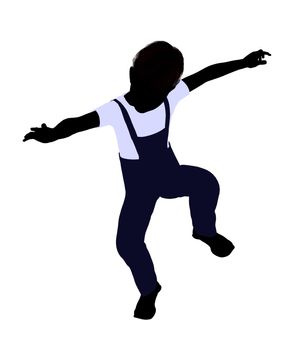Caucasian boy silhouette on a white background