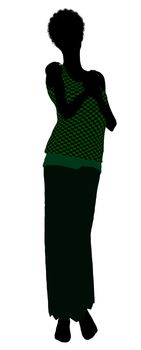 1920's female silhouette on a white background