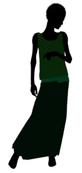 1920's female silhouette on a white background