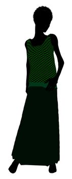 1920's female silhouette on a white background