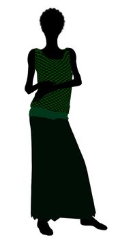1920's female silhouette on a white background