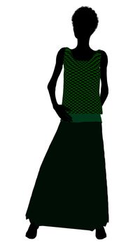 1920's female silhouette on a white background