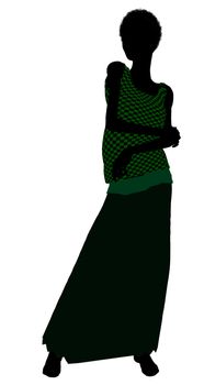 1920's female silhouette on a white background