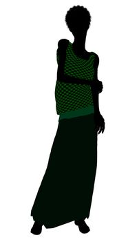 1920's female silhouette on a white background