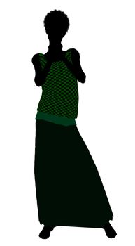 1920's female silhouette on a white background